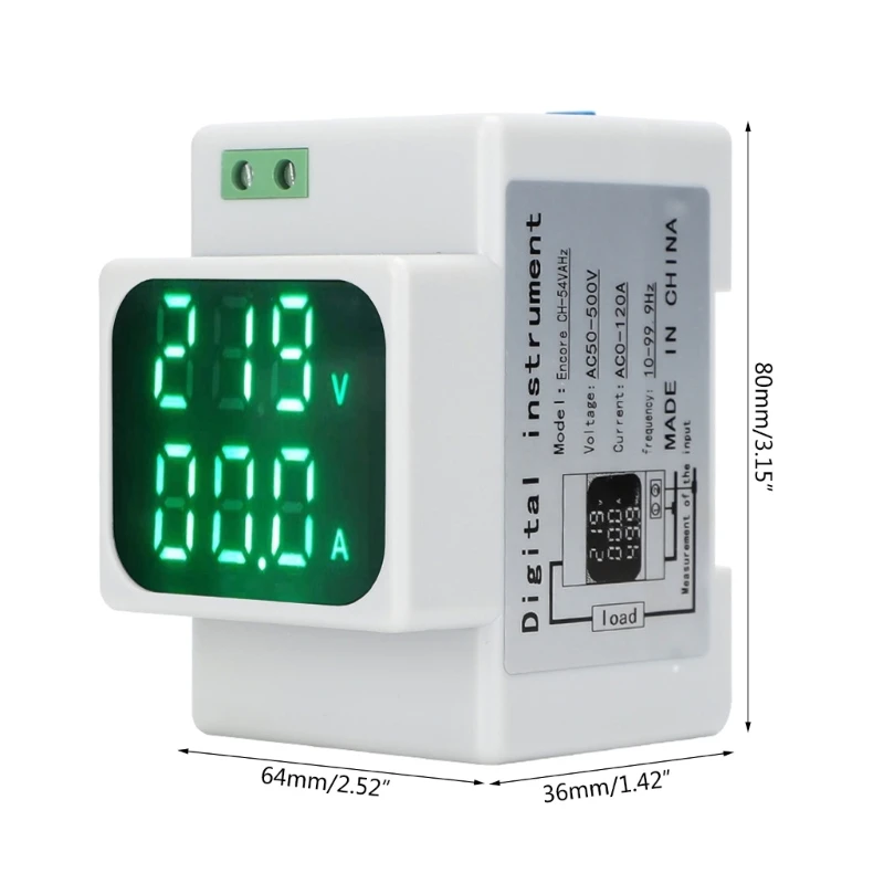 AC60-500V 1-100A Din レール電圧計電流計ヘルツメーター LED デジタルマルチメータ電圧電流周波数計テスタードロップシップ