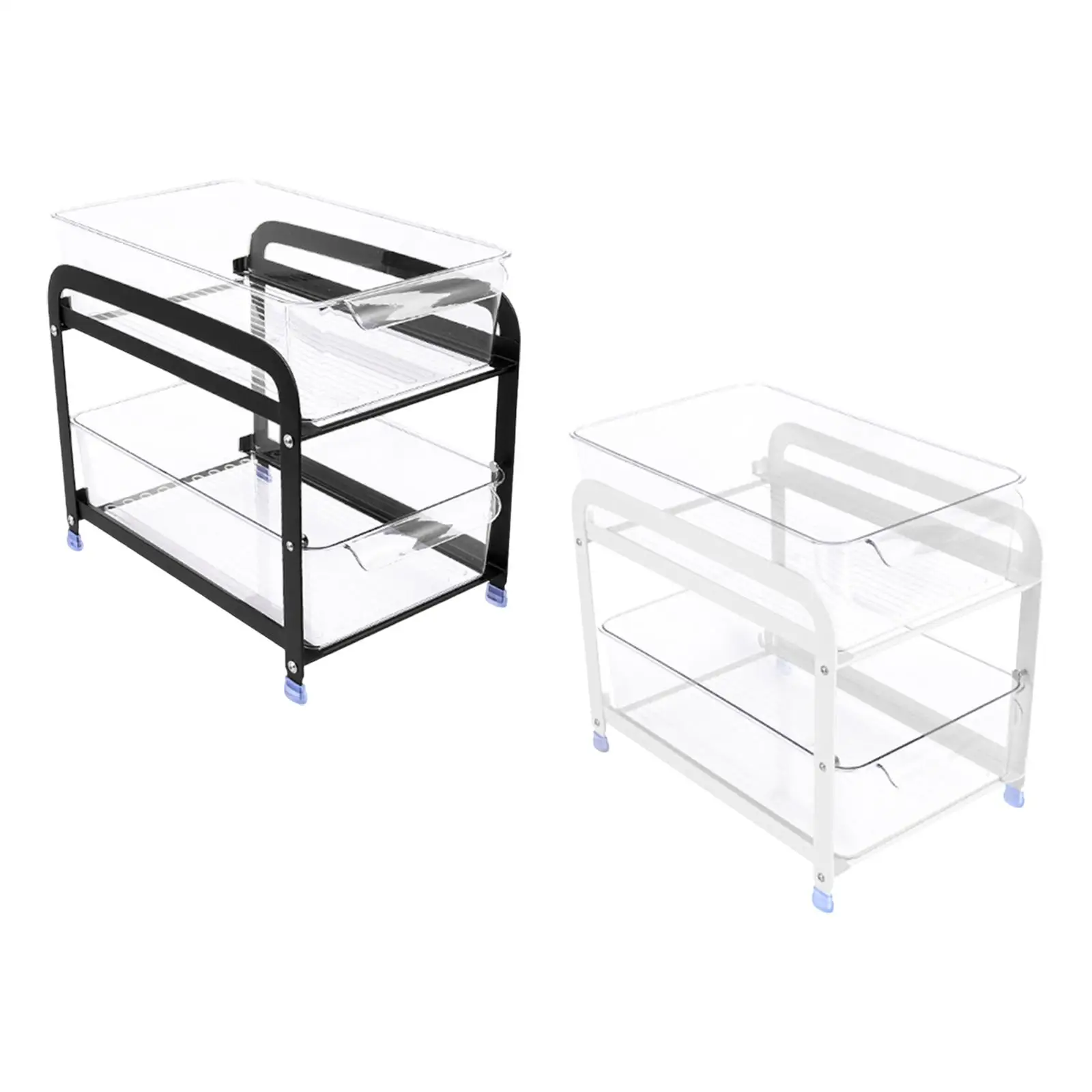 

Under Sink Organizer Makeup Organizer with Handles 2 Tier Desktop Organizer Rack for Living Room Bathroom Tabletop Hotel Shower
