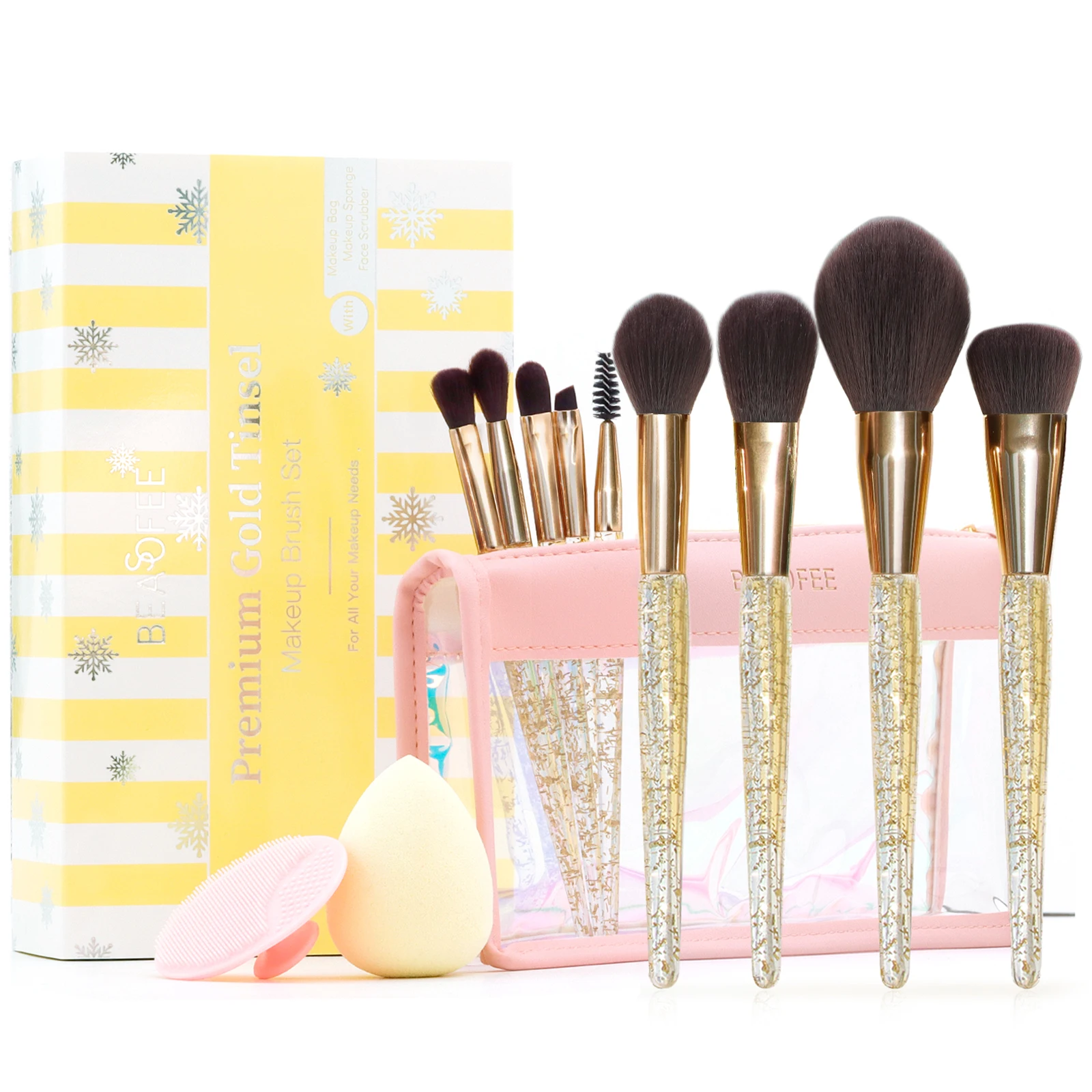 9 Stück Blattgold Make-up Set Pinsel Gesicht Pinsel Concealer Foundation Pinsel Augenbrauen Pinsel ein Universal Set Pinsel