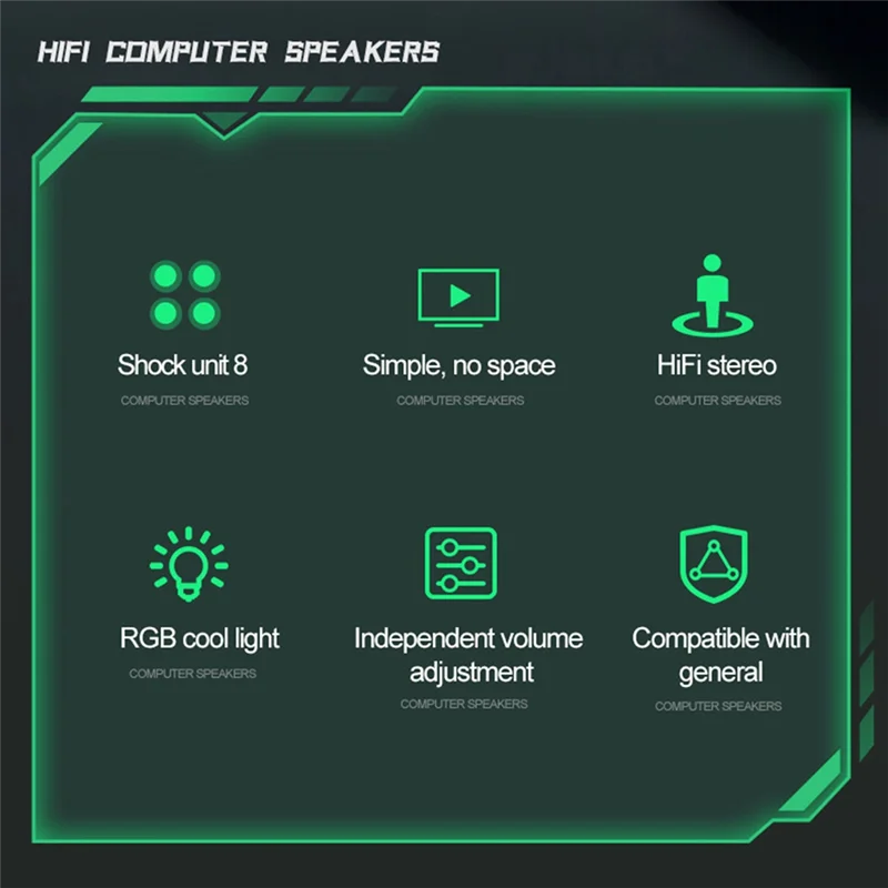 Neue Computer Lautsprecher Spiel Hohe Volumen LED Licht-Emittierende Desktop HIFI Stereo Lautsprecher Caixa De Soundbar