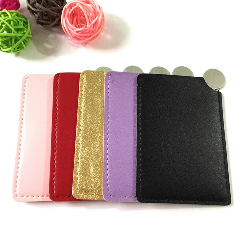 مرآة محمولة من الفولاذ المقاوم للصدأ غير قابلة للكسر، مرآة مكياج صغيرة قابلة للطي، أداة خفيفة الوزن لجيب المرأة #5