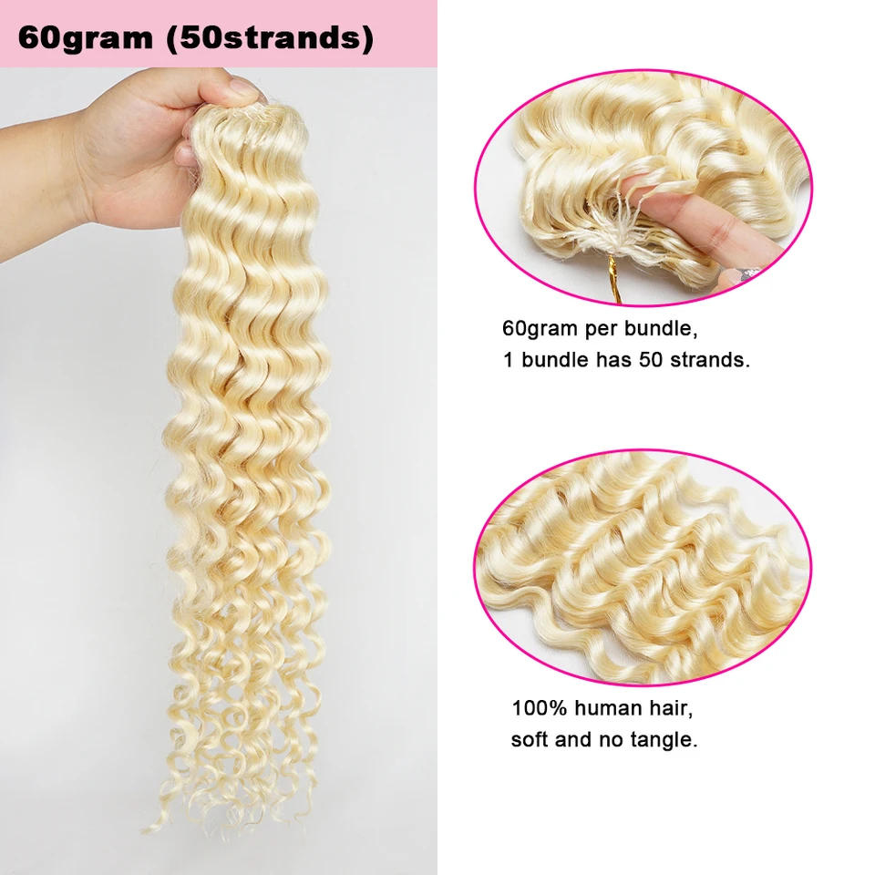 Cabello 100% Humano #613 a Granel para Trenzas Rubio Nudo Milagroso Crochet Trenzas Boho Mechas Plumas Diosas Trenzas Kisshair 2