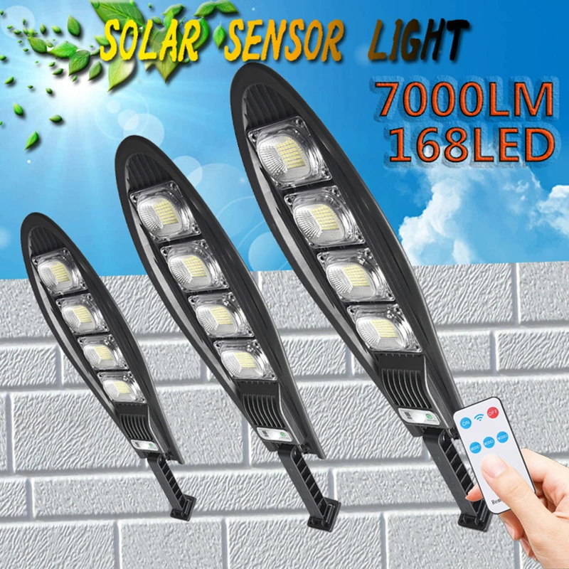 Outdoor Solar Lights Home and Garden Remote Control Street Lamp with PIR Motion Sensor Waterproof Solar Light 3 Modes Wall Lamps