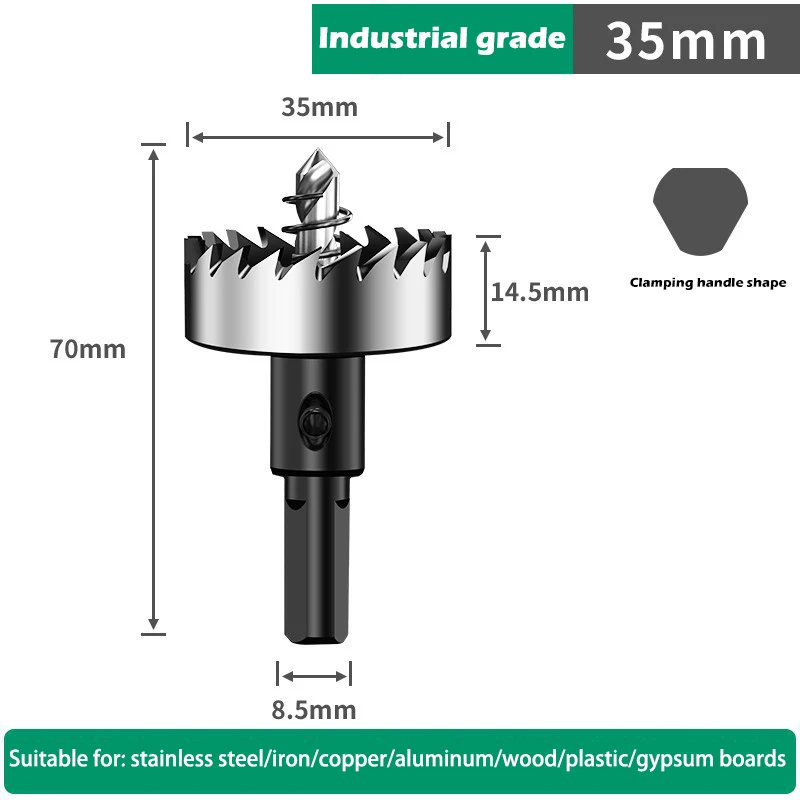 Gatenzaagset 12-100 mm harde metalen boren Zware gatopener Gatsnijder voor metaal Roestvrij staal Ijzer Hout Kunststof enz.