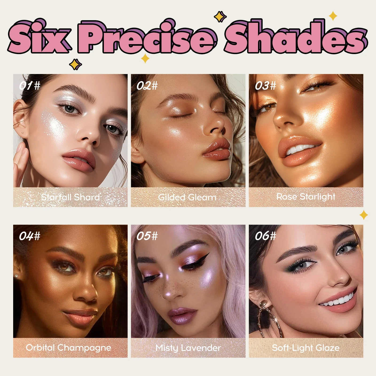 Satin Glow Highlighter Makeup Stick, Blends Easily On Contact, Non‑Greasy, Create Sparkling Look for Dating and Party