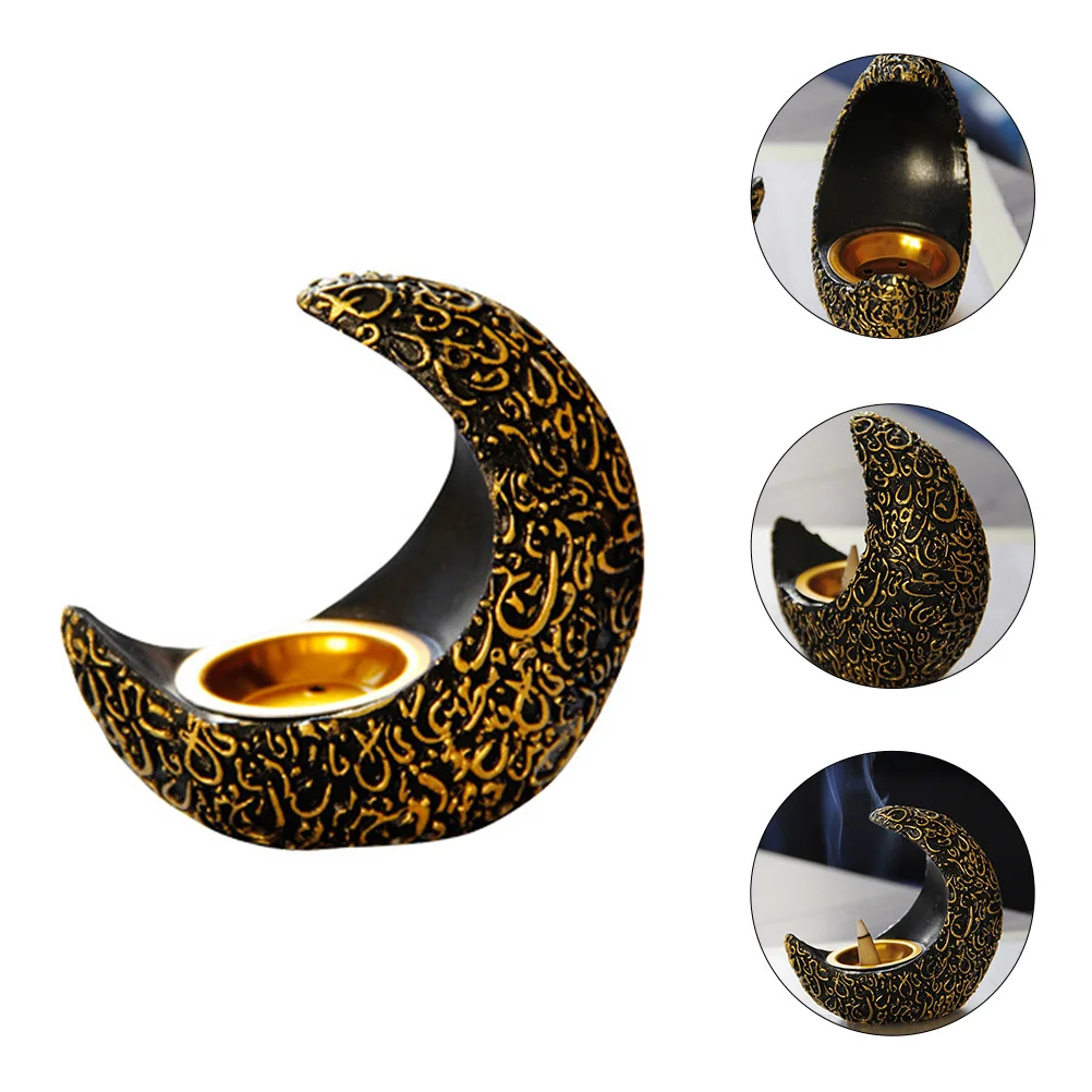

Moon Incense Burner Resin Ramadan Cone Incense Holder Home Decor Eid Mubarak Gift Relaxation Meditation Burner Holder Ramadan