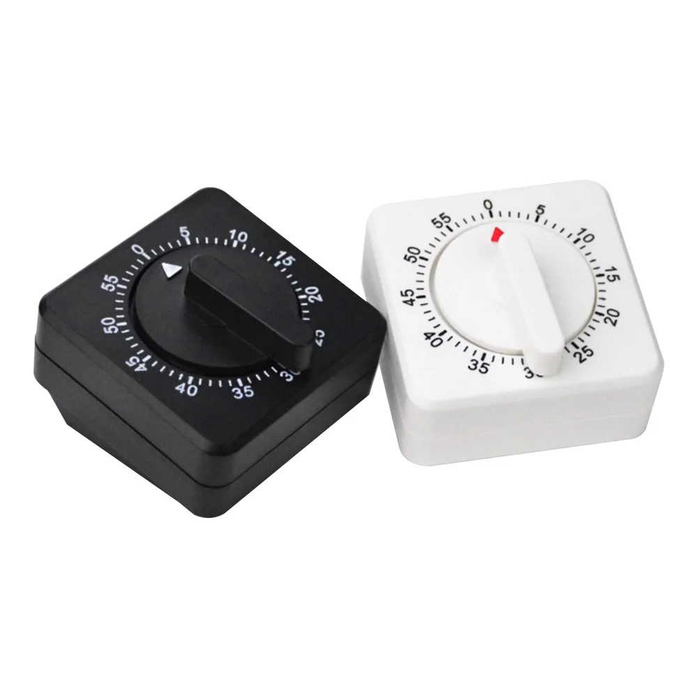 60 Minutes Kitchen Mechanical Timer Count Square Cooking Up Alarm Sleep Temporizador Clock Stopwatch Alarm Down Office Meeting
