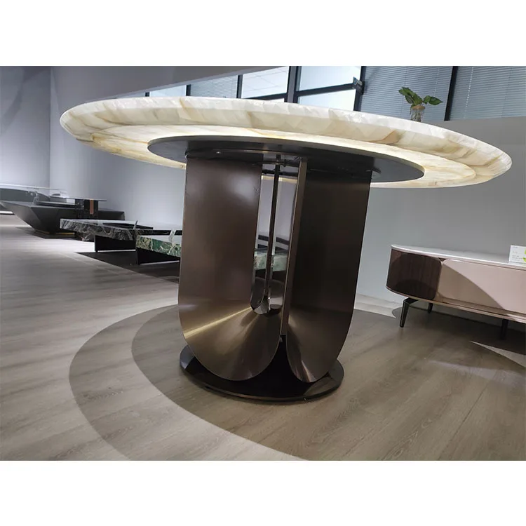 High quality center two layers of rotating round dining table