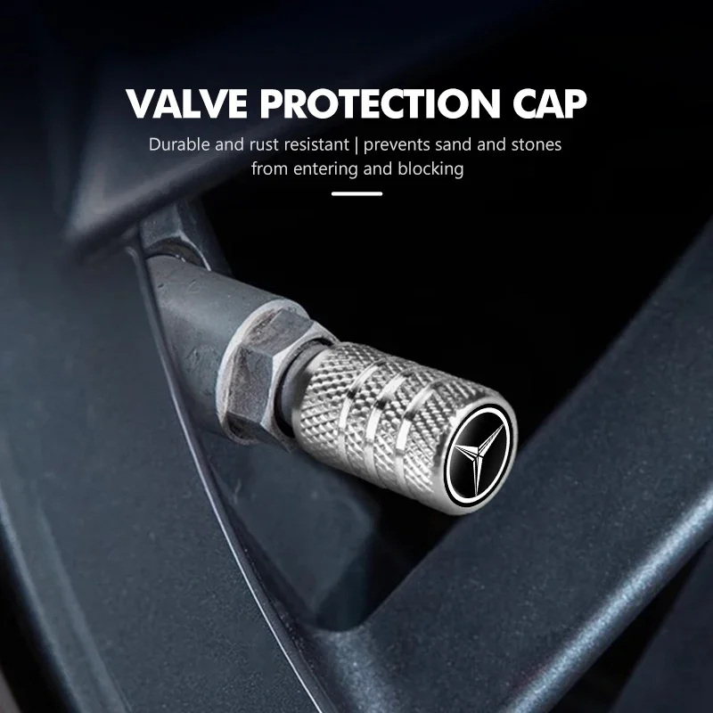 لبنز سيارة عجلة الاطارات صمام قبعات الإطارات الجذعية يغطي Airdust مقاوم للماء W202 W212 W126 W140 W168 W177 CLS GLE GLC GLS CLA #3