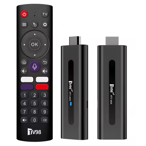 TV98 ATV H313 Mini TV Stick 8K 2.4G/5G WiFi Quad Core BT5.0 Android TV Stick 14.0 Set Top Box for Network Media Player