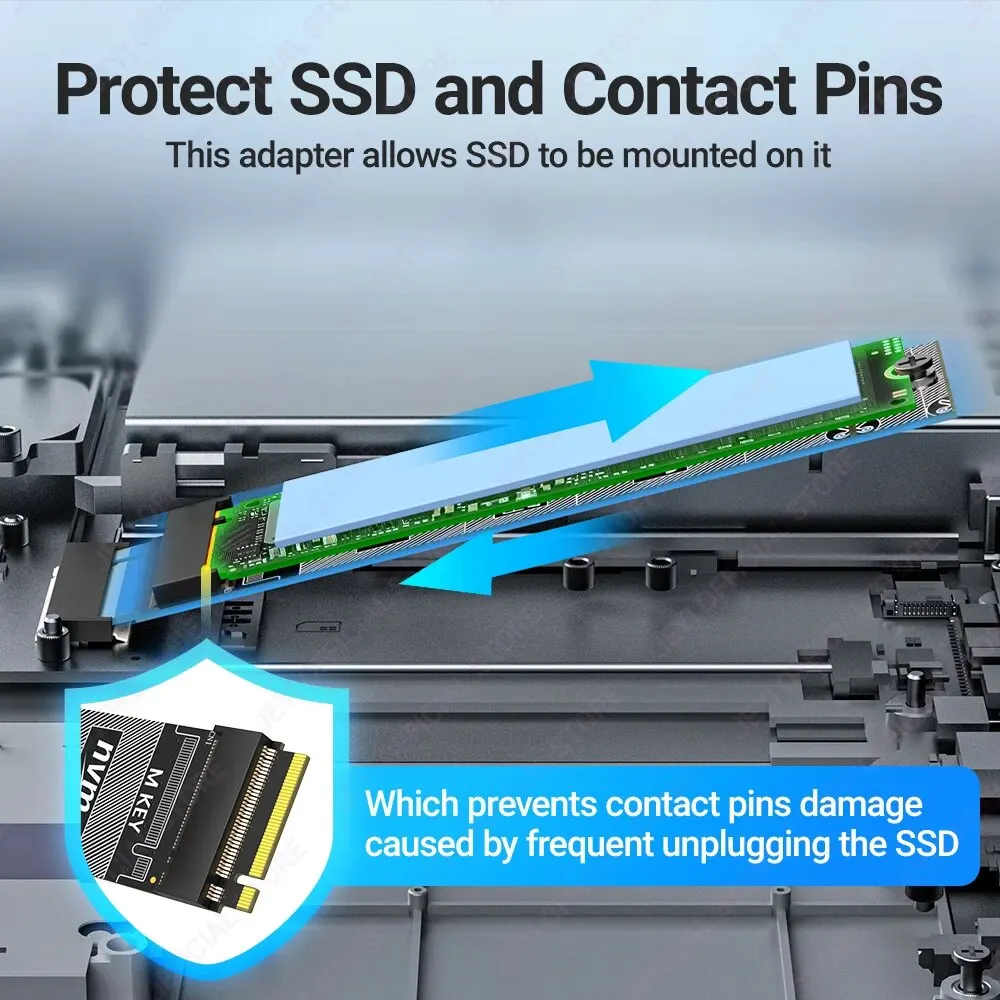 JEYI M.2 NVMe SATA Protection PCB Board Converter PCIe 4.0 Solid State Drive Protector Adapter Support 2280 Lengthened to 22110