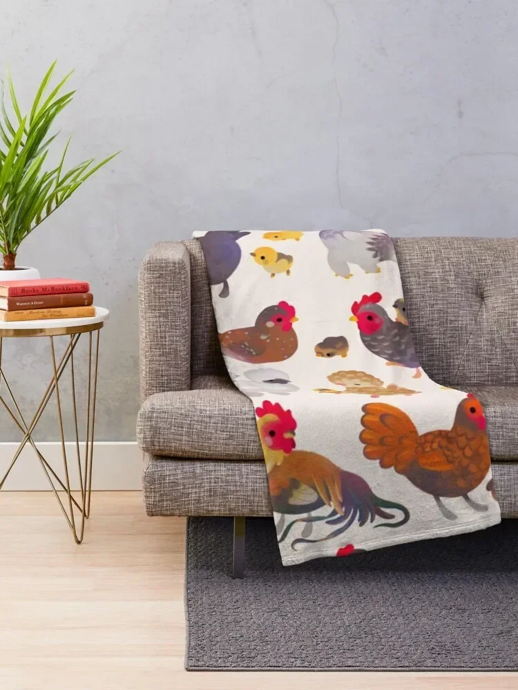 Chicken and Chick Throw Blanket Hair christmas decoration christmas gifts Decorative Sofas warm for winter Blankets