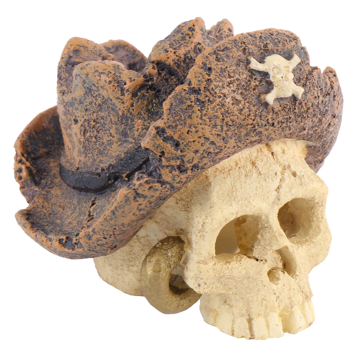 

Simulated Pirate Skull Aquarium Decoration Desktop Ornament Resin Art Craft Betta Fish