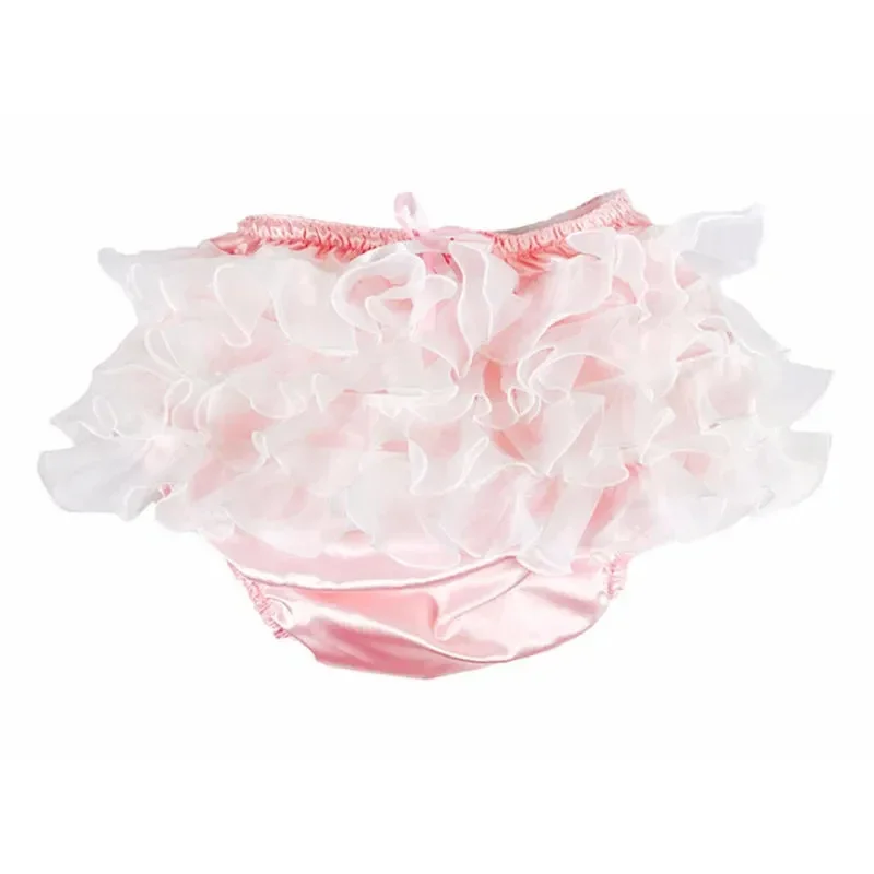 

ABDL Fashion Adult Giant Baby Sissy Sexy Pink pleated Ruffles PVC Satin Dress Lining CD cosplay Prom Maid Petticoat Diaper pants