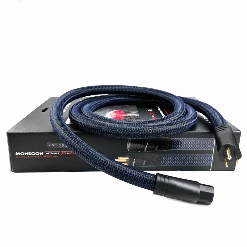 Hi-end Monsoon Power Cord US / EU Plug Perfect-Surface Copper+ (PSC+) Long-Grain Copper (LGC) Conductor HiFi AC Power Cable