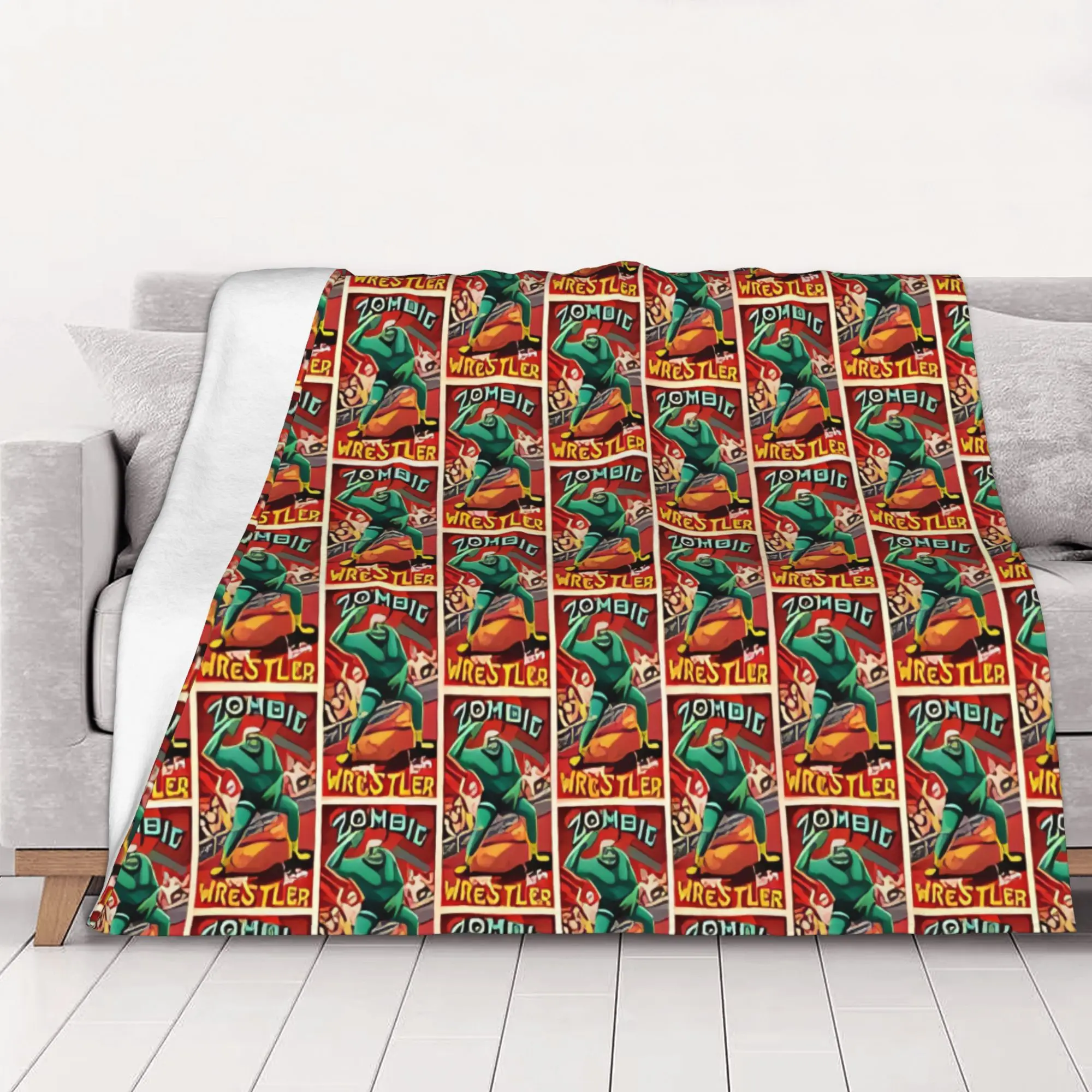 1PC Zombie Wrestler Luchador home room decorations Winter Blankets for Adults Bedding Home Interior Sofa Knee