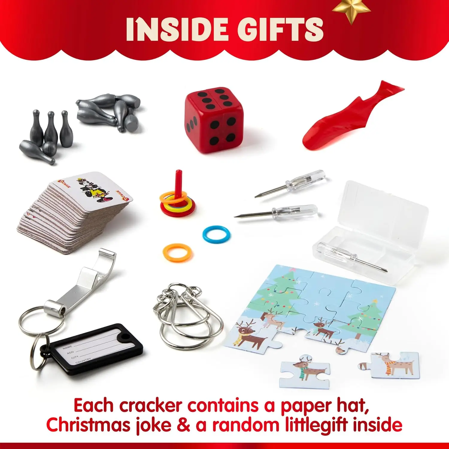 12 عبوة من JOYFY مكونة من 12 قطعة من هدايا حفلات الكريسماس غير المفاجئة مع شخصيات عيد الميلاد لصالح الحفلات للأطفال والكبار وحفلات Xms