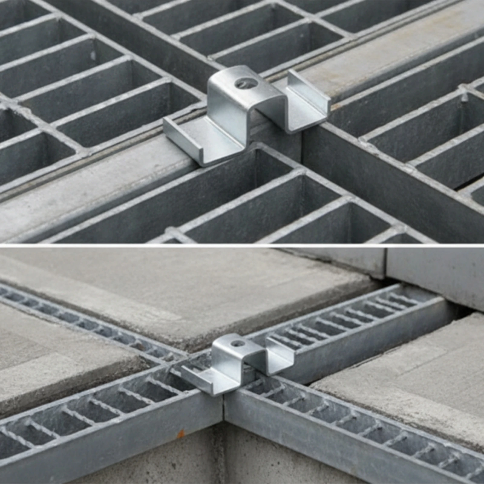 25 Pieces Galvanized Steel Grating Clamp Industrial U-Shaped Grating Saddle Clamp Corrosion Resistant Versatile