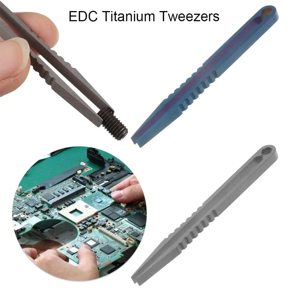 High Quality Titanium Tweezers Professional Tweezers Pick Up Clamping Clip EDC Multipurpose Gadget Camping Hiking Supplies