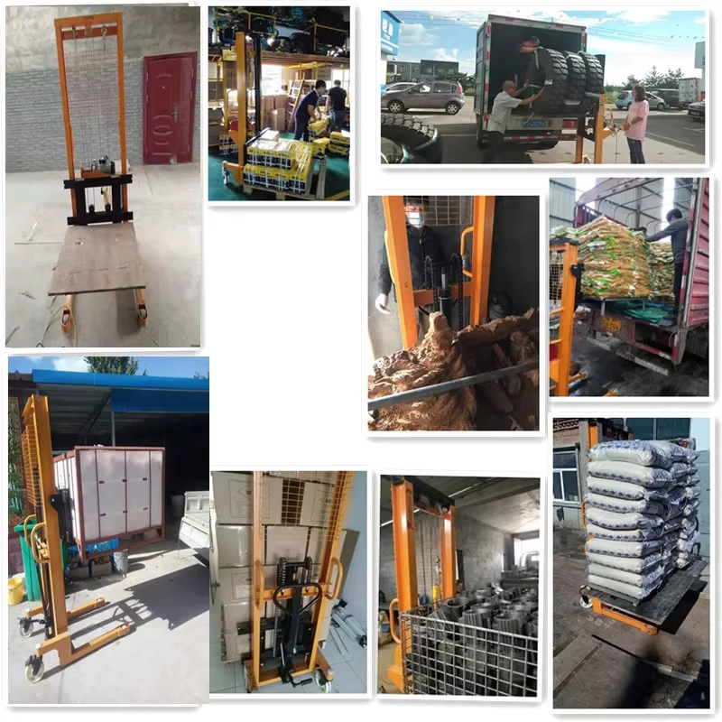 Manual Hydraulic Forklift 1-Ton 2-Ton Lift Truck Compact Loading/Unloading Handling Vehicle Hydraulic Cylinder Forkl(Customized)