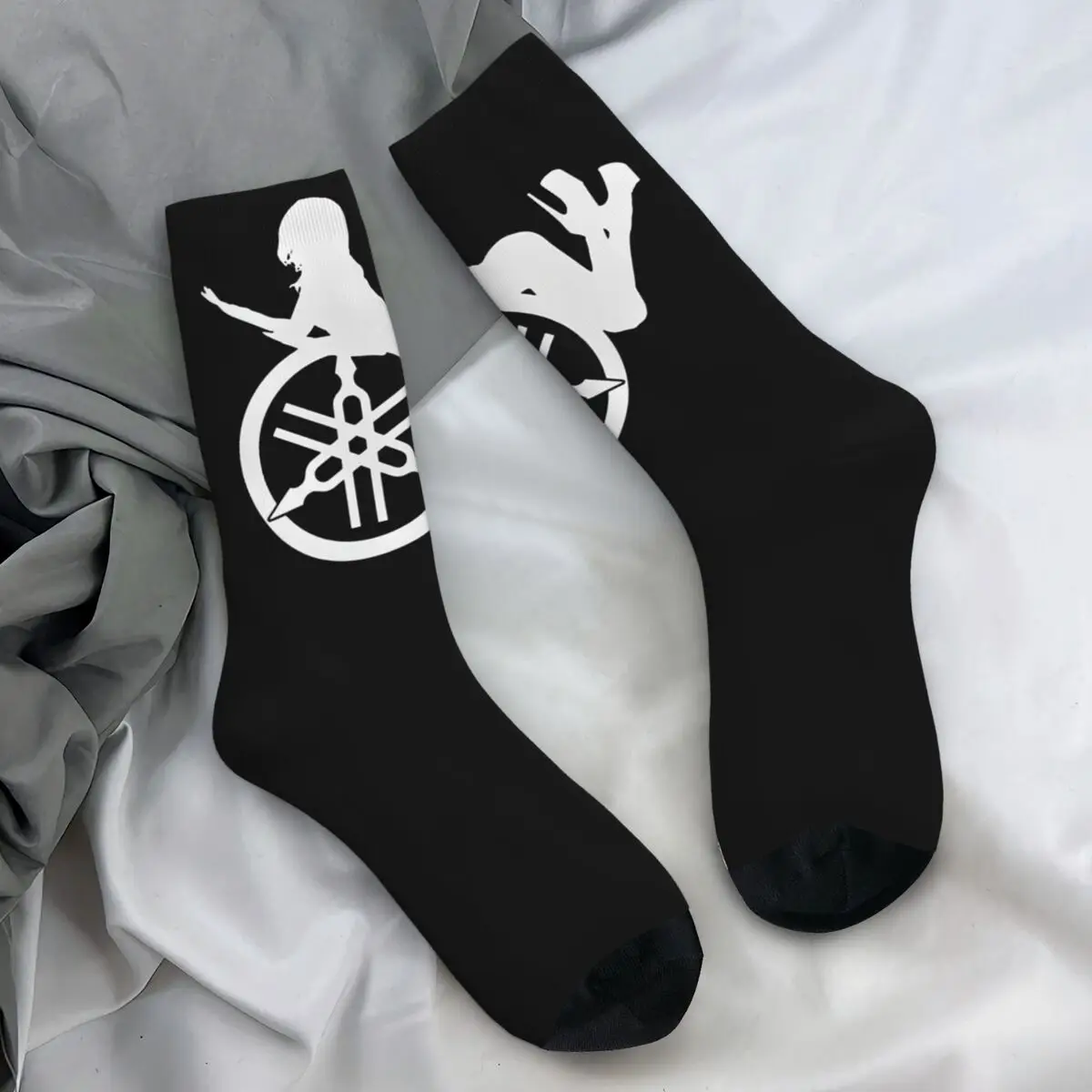 Stockings Pattern Fashion Socks Moto Y-yamahas Racing Motorcycle  Autumn Anti Skid Socks Unisex Cycling Comfortable Socks