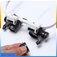 AB31-8X 15X 23X Double Eye Loupe Head Wearing Repair Jeweler Watch Clock Magnifier Illuminated Magnifying Glass With LED Light