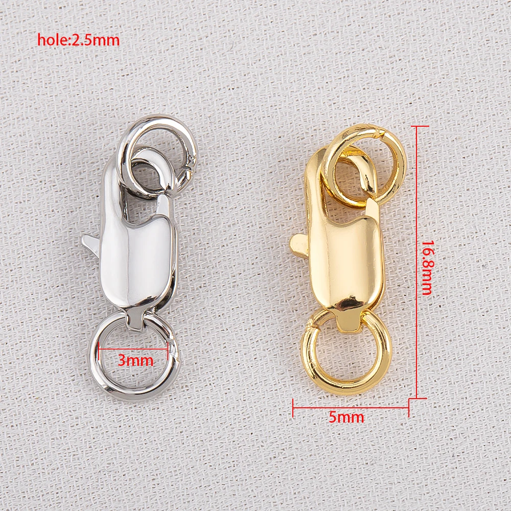 5pcs Lobster Clasp With Open Jump Rings for Connector Braceletkeychain Charms Bag Charms And Jewelry Making Wholesale