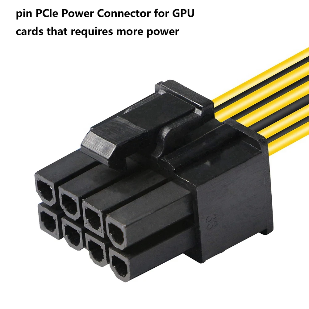 

Hot Sale 5 Pack CPU 8Pin to 2X 8 Pin (6+2) Power Data Cable for Miner Double PCI-E PCIE 8Pin Power Supply Splitter Cable Cord