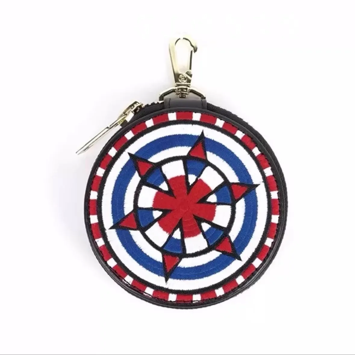 2026 Punk Round Embroidery  Pendant Coin Purse QB12