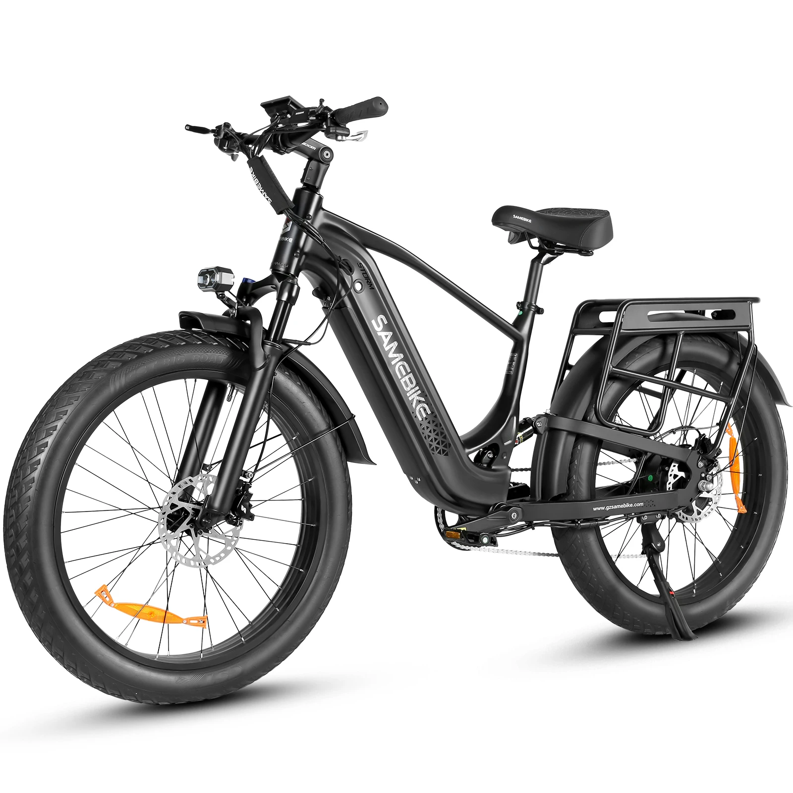 Electric Bike SAMBEIKE 1800W Peak Motor 31MPH 48V 20Ah Battery 26×4.0" Fat Tire Full Suspension Hydraulic Disc Brakes  8-Speed LCD Display Turn Signals 3 Riding Modes Electric Bike for Adults Commuting Mountain Off-Road Snow image 3