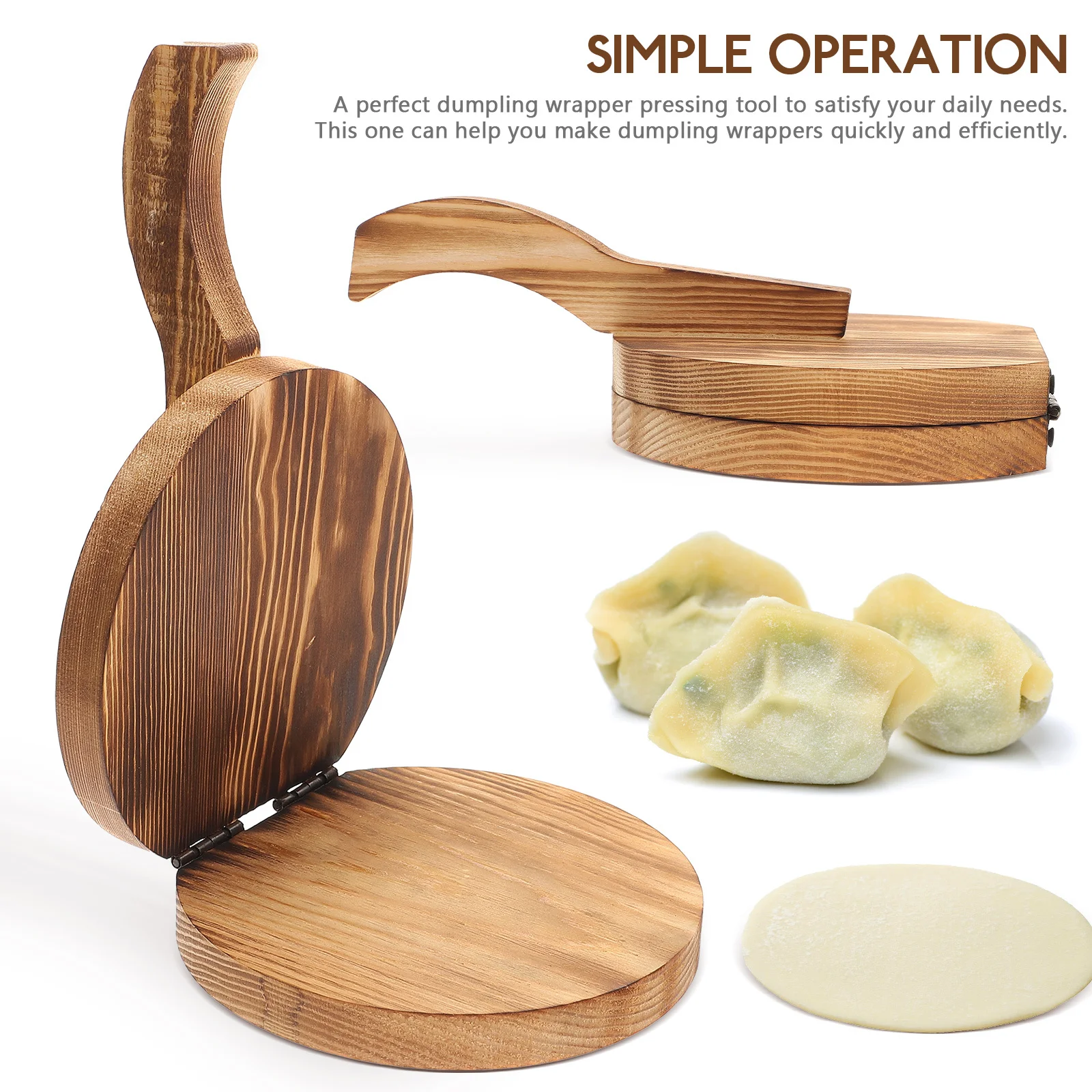 

Wooden Dumpling Press For Skin Noodle Making Kitchen Gadget Dough Presser Tool Home Accessories Cooking Supplies