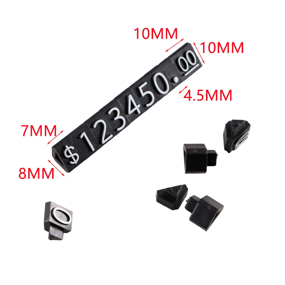 مكعبات بطاقة الأسعار البلاستيكية القابلة للتعديل - أبيض وأسود، مثالية لمحلات البيع بالتجزئة وعرض المجوهرات #5