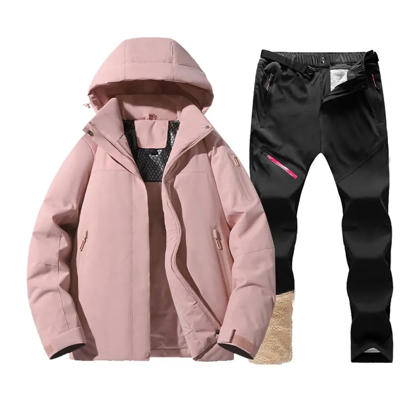 

Зимний уличный женский комплект зимней куртки, лыжный костюм, водонепроницаемое ветрозащитное зимнее пальто и брюки, одежда для сноуборда, женская лыжная одежда