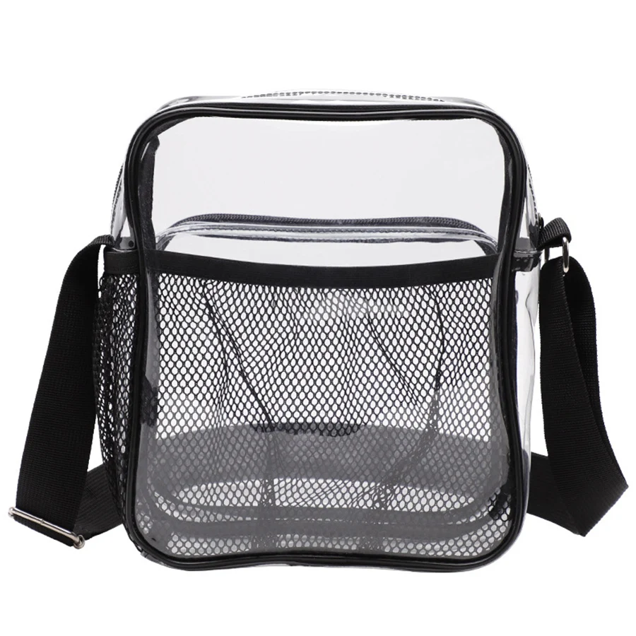 Mesh Strap Waterproof Transparent pvc Bags Put Lost Headphone Jack Umbrella Cell Phone 9.7 inch iPad Adjustable Shoulder Strap