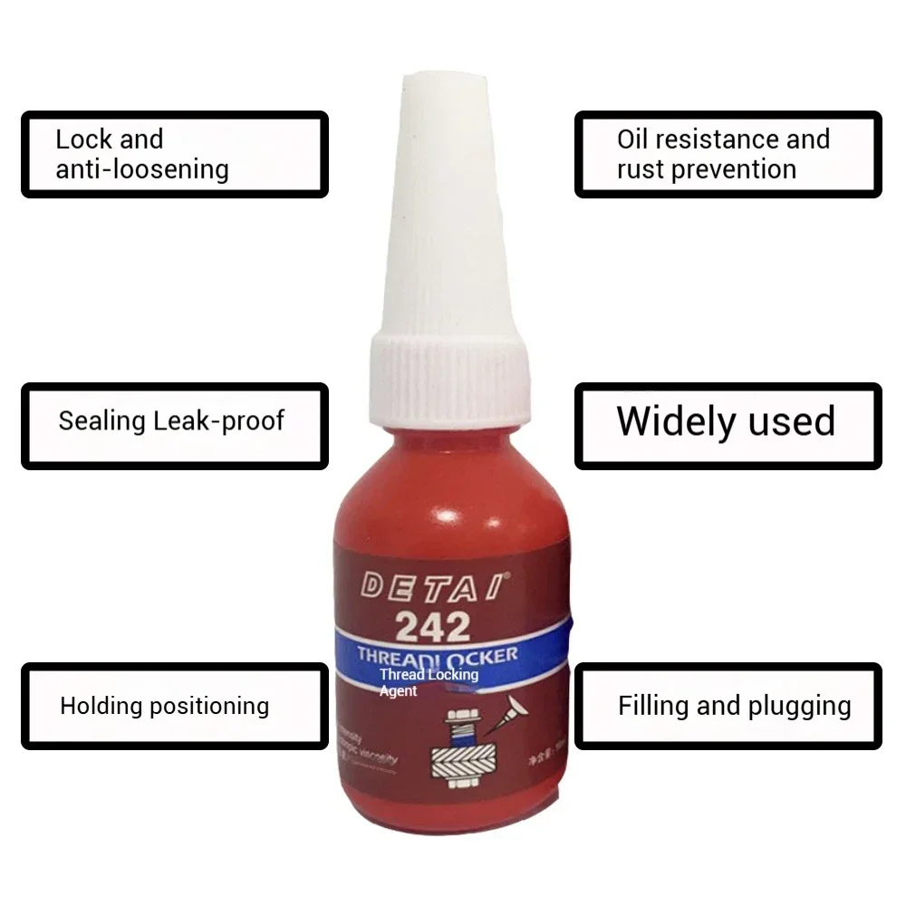Strong Glue 222/242/243/262263 Medium Strength Gap Sealants Heavy Duty Thread-locker Screw Glue Anaerobic Adhesive Sealing 10ml