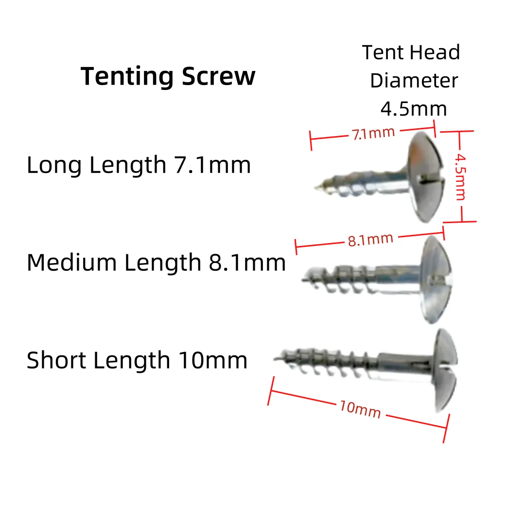 10Pcs Dental GBR Half Threaded Tent Screw Titanium Alloy Guided Regeneration Membrane Pin