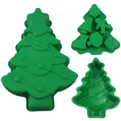 Christmas Tree Decoration Fondant Cake Silicone Mold Chocolate Candy Molds Cookies Pastry Biscuits Mould DIY Cake Baking Tools