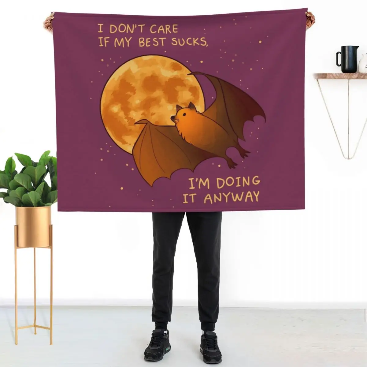 I DON'T CARE IF MY BEST SUCKS Flying Fox Bat Throw Blanket anime Beach Moving Soft Plaid Blankets For Bed Decoratives Blankets