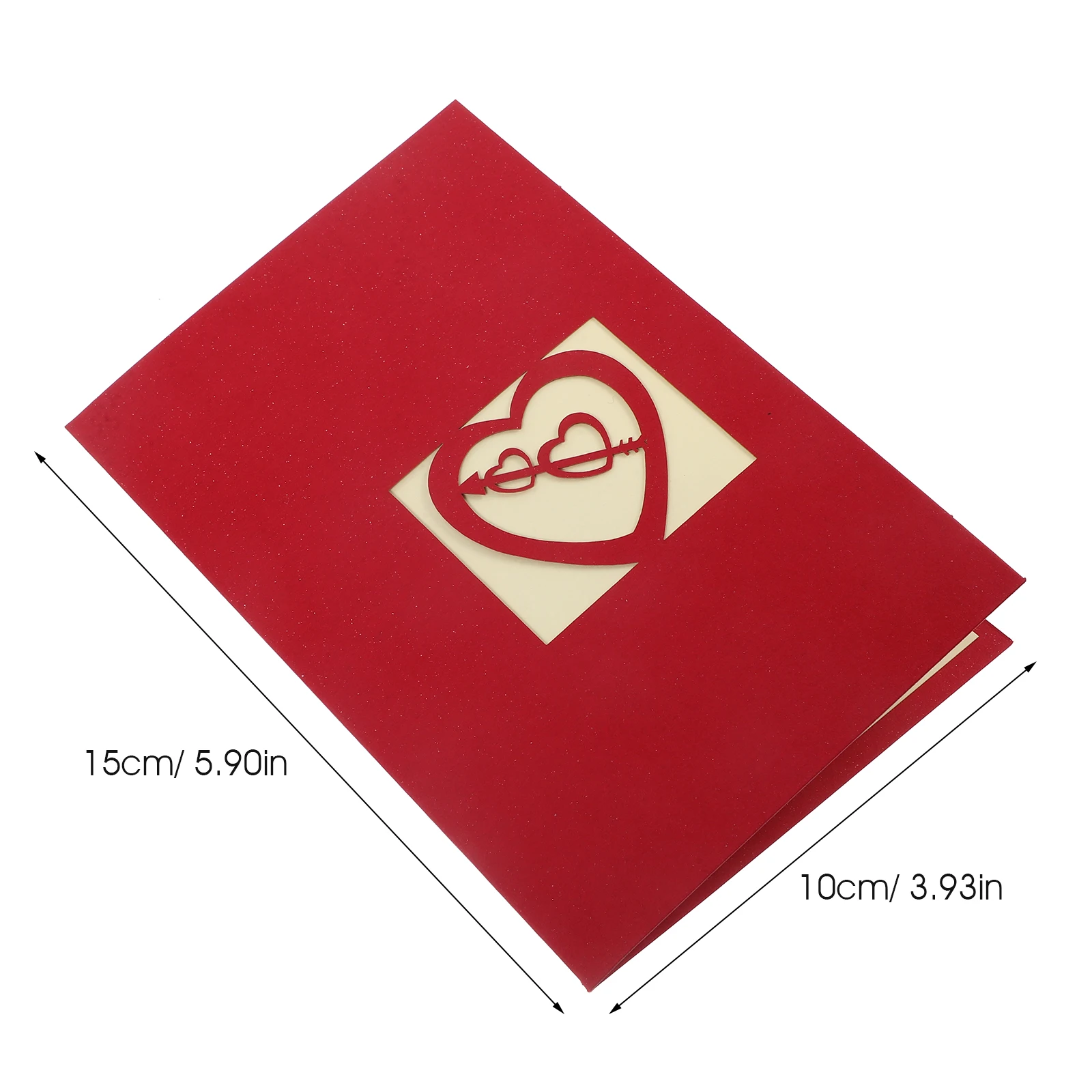 

2pcs 3D Wedding Greeting Cards Paper Invitation Eco-Friendly Creative Valentine'S Cards Blessing Card For Valentine'S Red