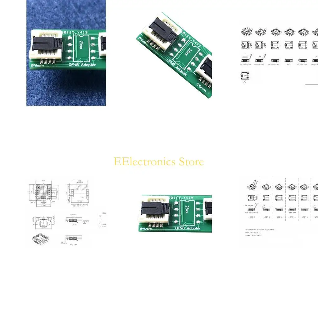 

B03C Universal QFN8/WSON8/MLF8/MLP8/DFN8 to DIP8 Socket Adapter for 6x5mm 8x6mm Chips Convenient Chip Programming Solution