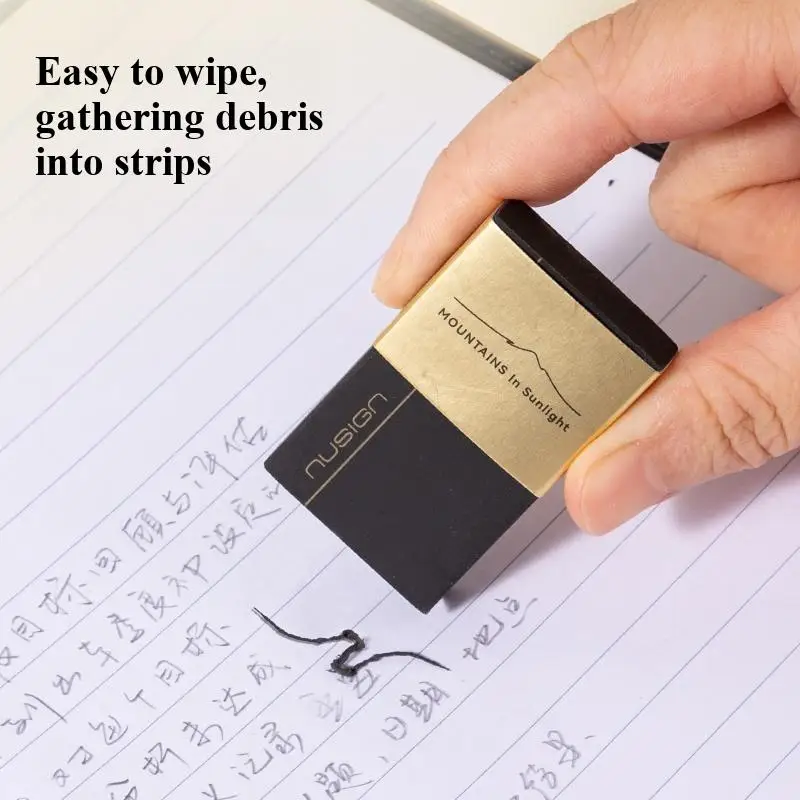 3/6/24PCS Deli Nusign NS036 Sunlit Golden Mountain Multi-Purpose Black Eraser True Shaving Collecting for Office Home Student Us