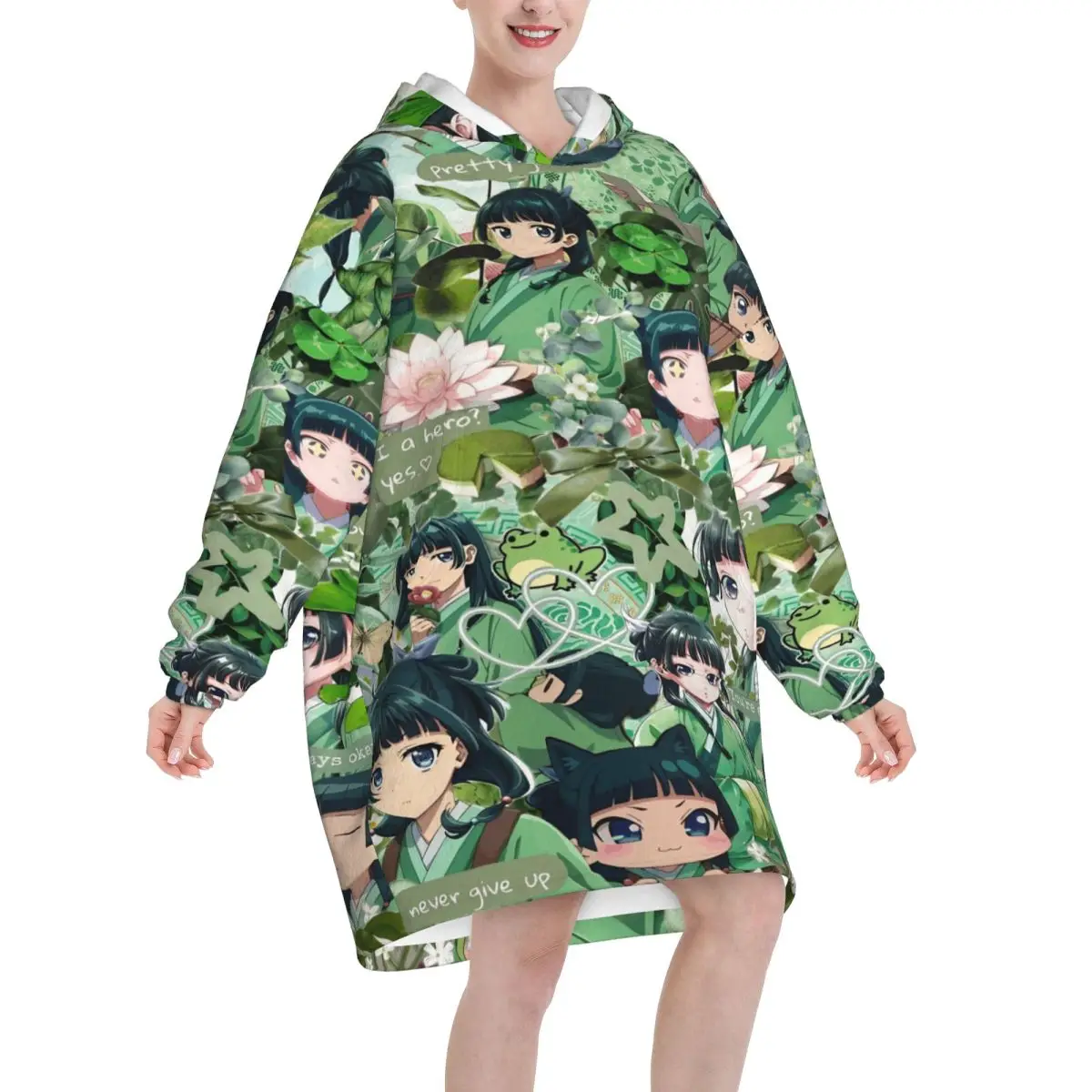 The Apothecary D-Diaries Maomao Wearable Blanket Hoodie for Women Men Oversized Sweatshirt Blanket with Pocket