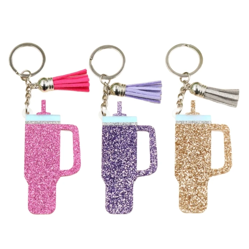 Colorful Cup Keychain Cup Bag Pendant Backpack Pendant Acrylic Texture Cup Key Adornment Gift for Cup Enthusiasts Dropsale