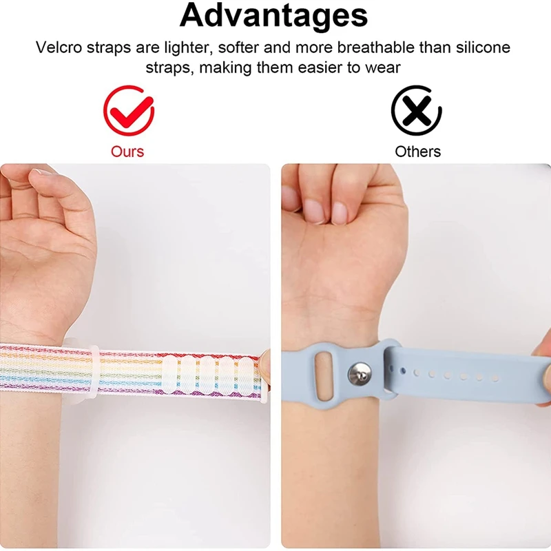 Kid Pulseira Compatível com Apple AirTag, Capa protetora para Air Tag, GPS Tracker, Suporte com pulseira de nylon A