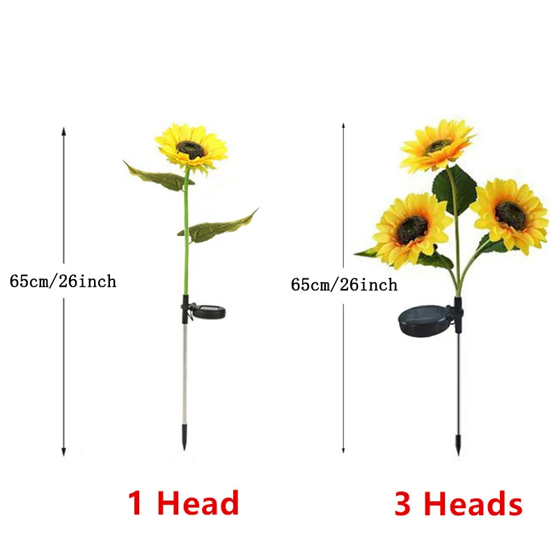 Simulated Outdoor Solar Sunflowers Smart Sense Garden Lights Yard Wedding Thanksgiving Decor Light Waterproof LED Lawn Light