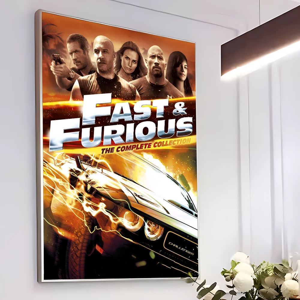 Classic Movies Fast & Furious Series Paul Walker Self-adhesive Art Poster Retro Kraft Paper Sticker DIY Room Bar Cafe Painting