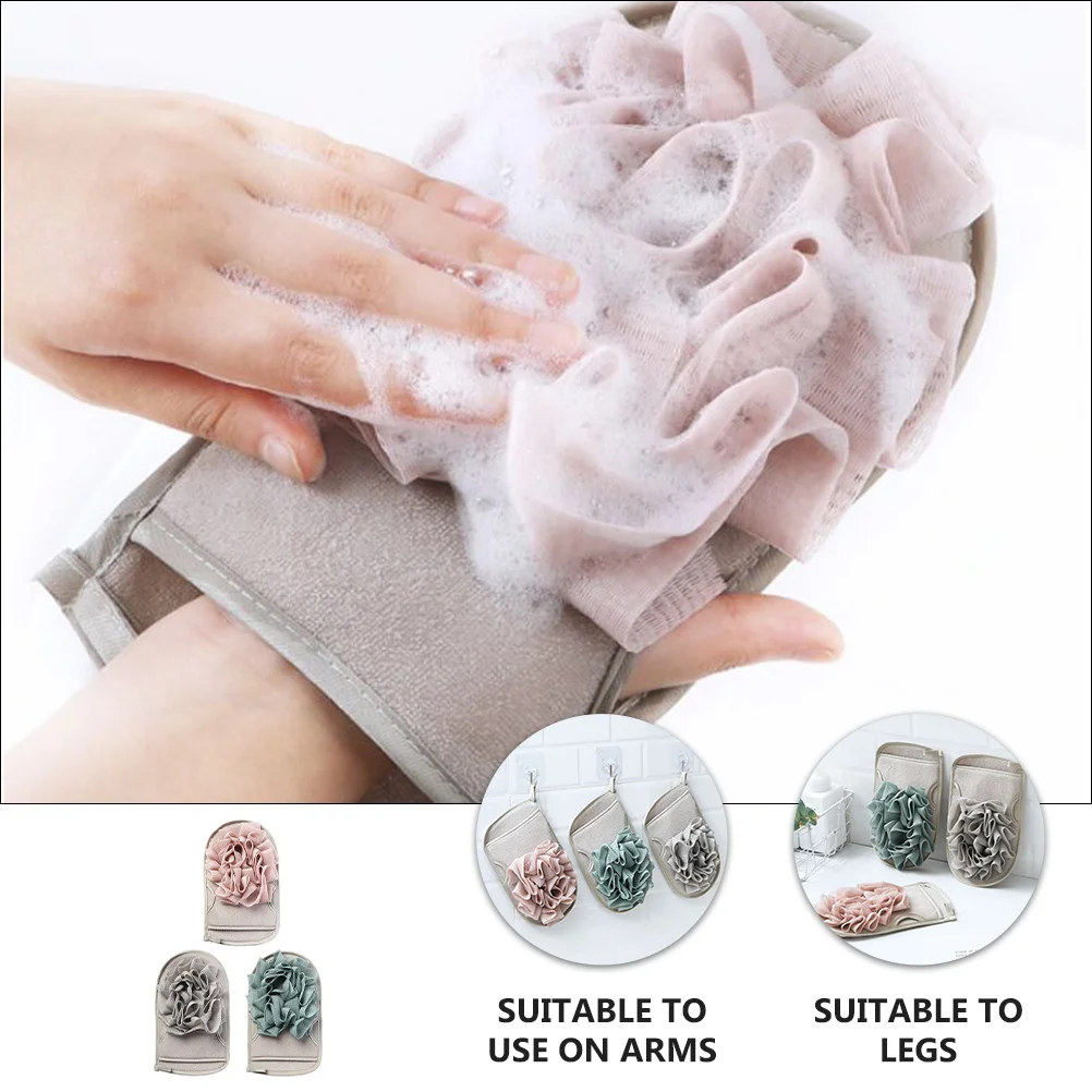 

3 Pcs Gloves for Cleaning Exfoliator Body Hand Scrubber Bath Shower Skin Exfoliating Exfoliation