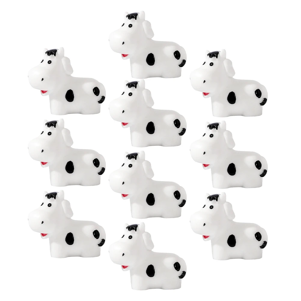 

10pcs Mini Cow Figurines Resin Micro Landscape Garden Bedroom Decorations Fairy Ornaments Car Interior Dash Cake Toppers Animal