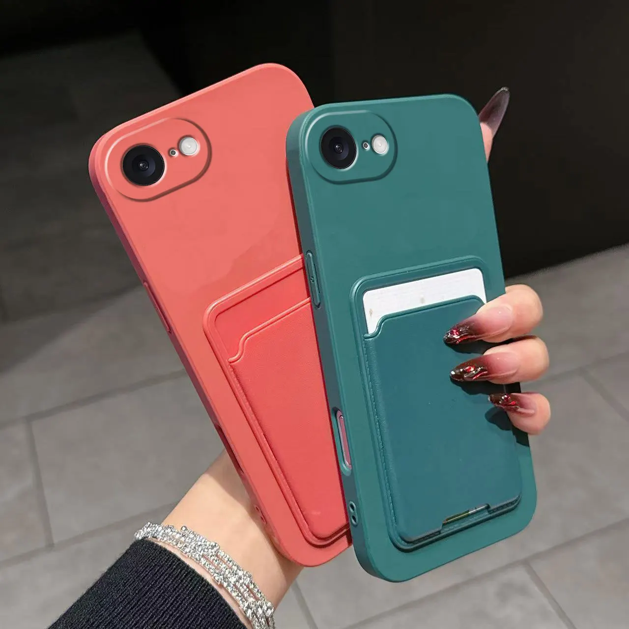 Capa para apple iphone 16e suporte de cartão de silicone líquido capa de pele de telefone macio 16promax 16 plus à prova de choque bolso traseiro carteira funda
