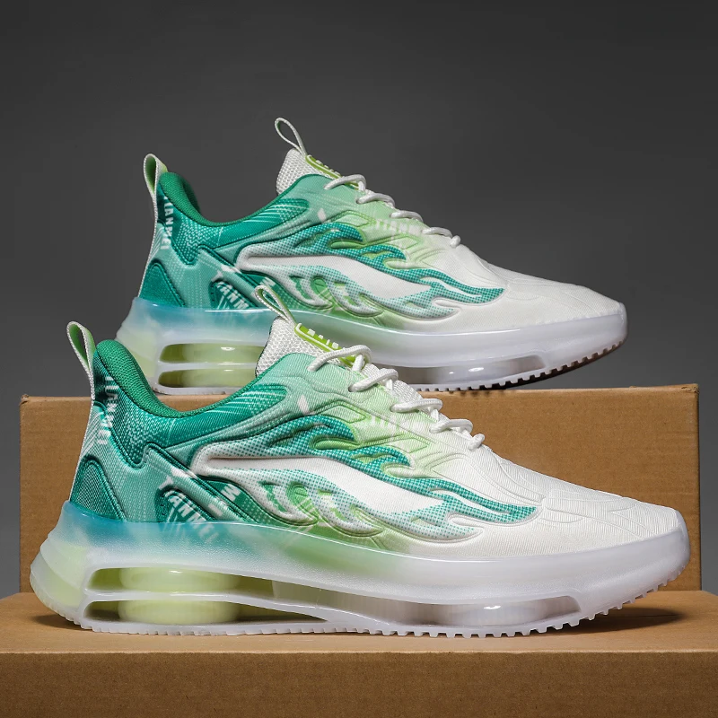 

2025 Новая модная мужская спортивная обувь, весенне-осенние легкие кроссовки на шнуровке, противоскользящие амортизирующие прогулочные туфли